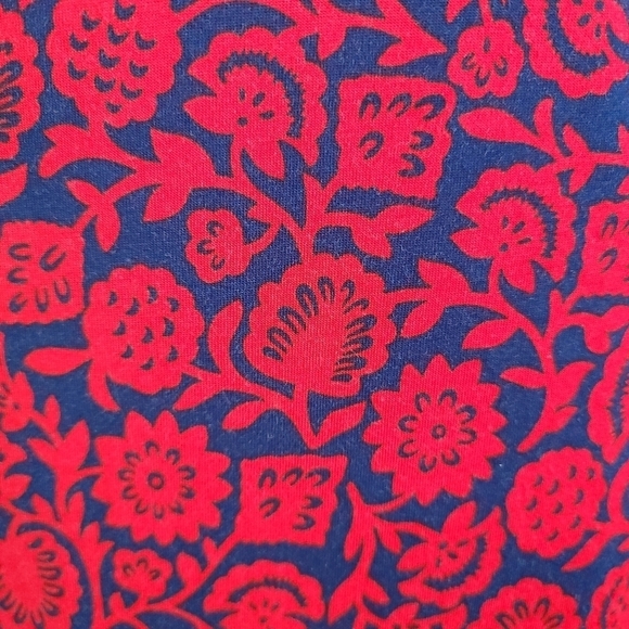 Boden Retro Folk Art Floral Print Long Sleeve Cotton Blend Top US 6 Red Blue - Picture 11 of 14